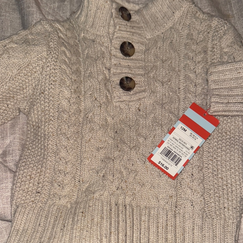 Cat & Jack Men's Beige Turtleneck Sweater